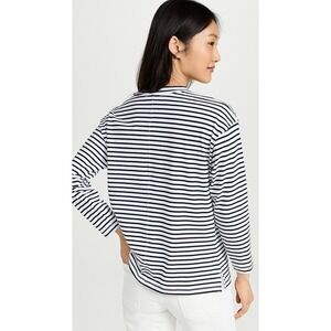 AYR boxy small striped crewneck pima cotton knitwear long sleeve comfort preppy